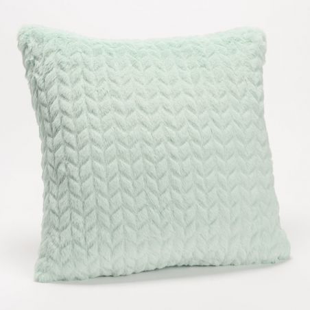 Coussin uni vert d'eau - 40x40cm - CHEVRON par Amadeus