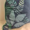 Coussin végétal bleu nuit et vert - 50x50cm - PAMPILLE par Amadeus
