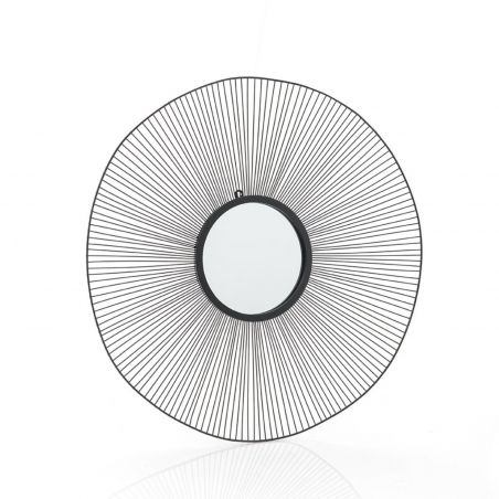 Miroir art déco noir - diamètre 90cm - GENEVA par Amadeus