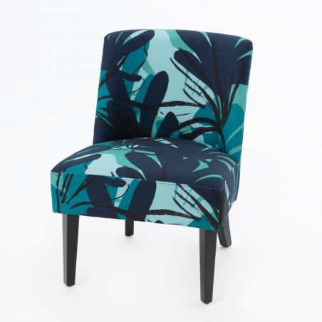 Fauteuil végétal bleu et vert - 71x58x51cm - PHARO par Amadeus