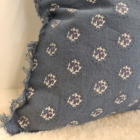 Coussin classique bleu et blanc - 45x45cm - EMMA par Amadeus