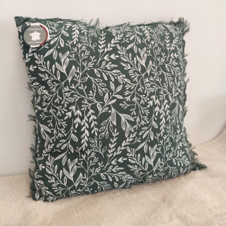 Coussin classique vert et blanc - 45x45cm - EMMA par Amadeus