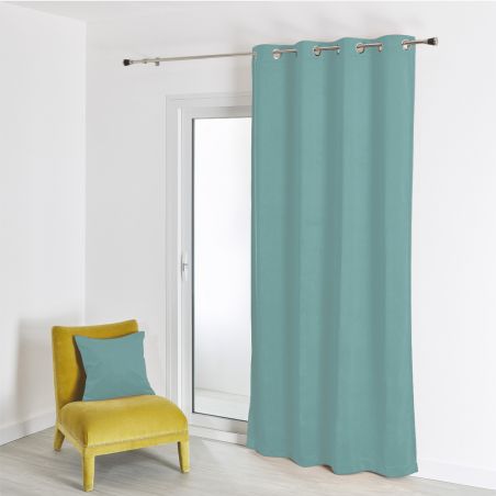 Prêt-à-Poser rideau - 140cmx260cm - uni vert d'eau SOFT par Dechelette