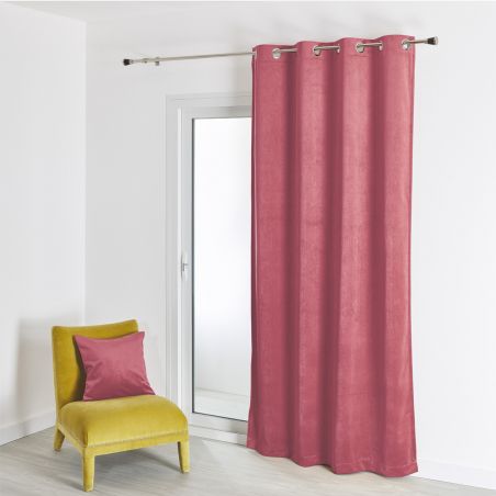 Prêt-à-Poser rideau - 140cmx260cm - uni rose SOFT par Dechelette