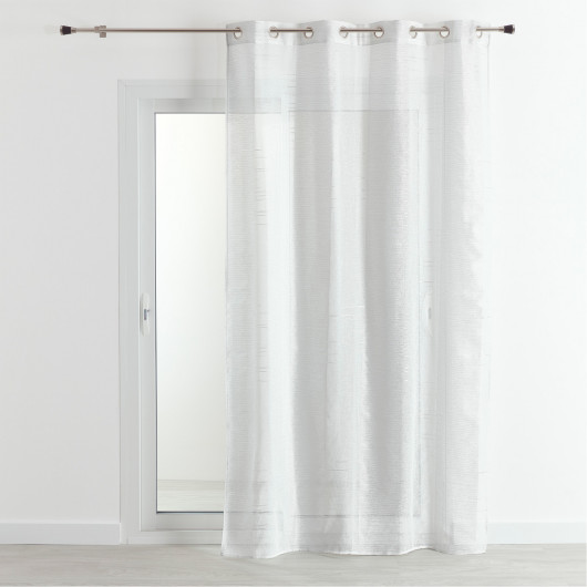 Prêt-à-Poser voilage - 140cmx240cm - rayure fine blanc et gris argenté VEGAS par Dechelette