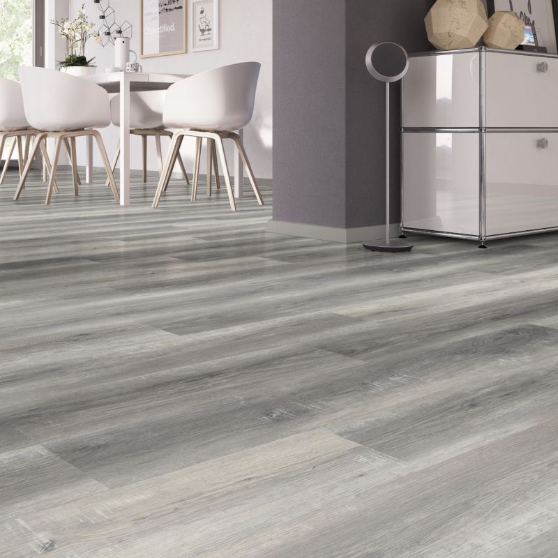 Sol Vinyle/PVC Lame clipsable parquet chêne gris PURE