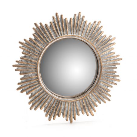 Miroir contemporain doré - 25x25cm - SOLARIS par Amadeus