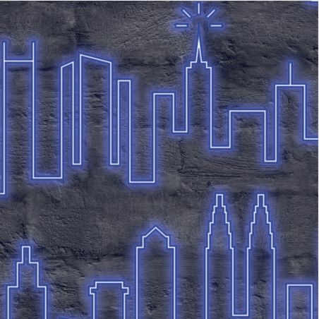 Papier peint vinyle sur intissé city bleu pailleté et gris anthracite NEW YORK - Imprim'Luxe par Ugepa - M53101