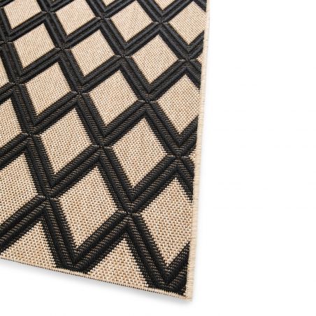 Tapis de salon - 160x230cm - Graphique / Géométrique beige et noir GRACE par Balta
