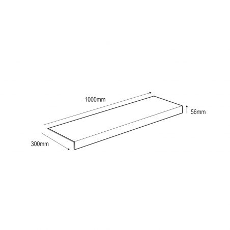 BETON GRIS FONCE - Marche 300 x 1000 mm