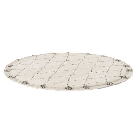 Tapis rond - diam 160cm - Ethnique / Berbére beige et gris FARA par Balta Tapis rond - diam 160cm - Ethnique / Berbére beige et gris FARA par Balta