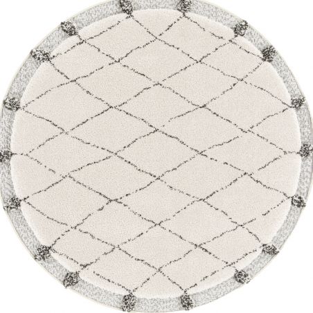 Tapis rond - diam 160cm - Ethnique / Berbére beige et gris FARA par Balta Tapis rond - diam 160cm - Ethnique / Berbére beige et gris FARA par Balta