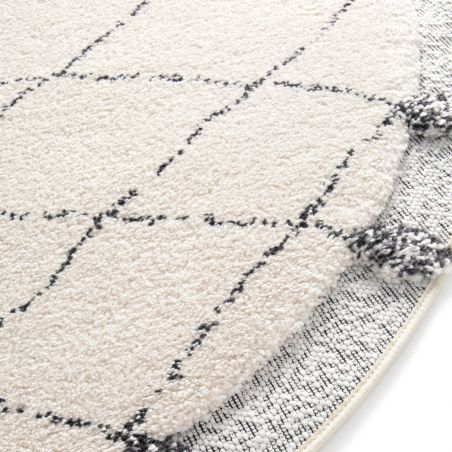 Tapis rond - diam 160cm - Ethnique / Berbére beige et gris FARA par Balta Tapis rond - diam 160cm - Ethnique / Berbére beige et gris FARA par Balta