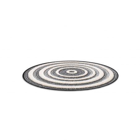 Tapis rond - diam 160cm - Ethnique / Berbére noir et écru RITUAL par Balta Tapis rond - diam 160cm - Ethnique / Berbére noir et écru RITUAL par Balta