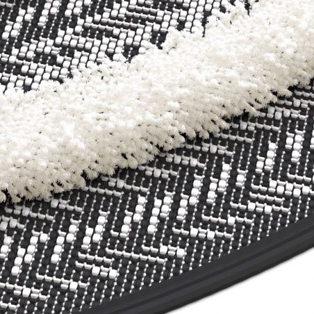 Tapis rond - diam 160cm - Ethnique / Berbére noir et écru RITUAL par Balta Tapis rond - diam 160cm - Ethnique / Berbére noir et écru RITUAL par Balta