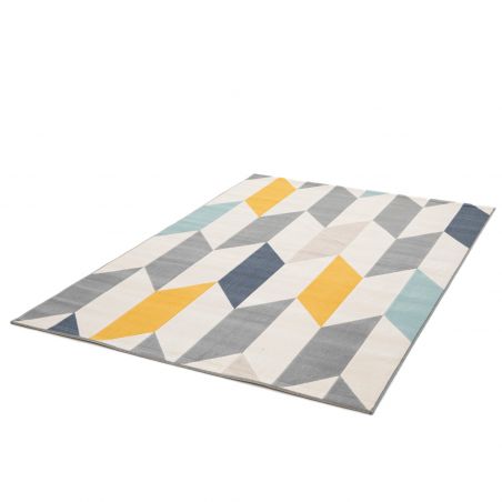 Tapis de salon - 160x230cm - Contemporain gris et jaune CANVAS par Balta