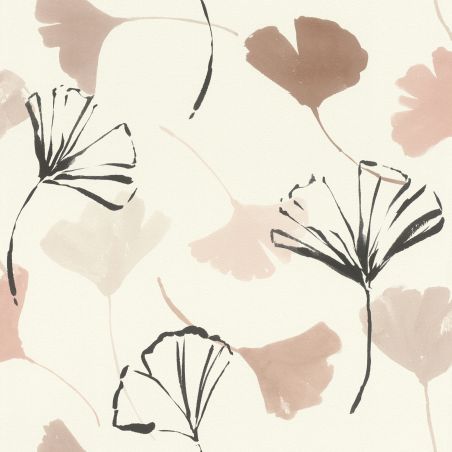 Papier peint Vinyle sur intissé floral blanc et crème AQUARELLE - Fleur par Rasch - 690118