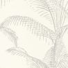 Papier peint Vinyle sur intissé végétal argenté et blanc PALOMA - Jungle par Rasch - 406856