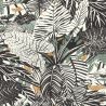 Papier peint Vinyle sur intissé végétal noir et vert TROPICAL - Jungle par Rasch - 689402