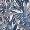 Papier peint Vinyle sur intissé végétal bleu nuit et bleu clair PHOENIX - Jungle par Rasch - 689501