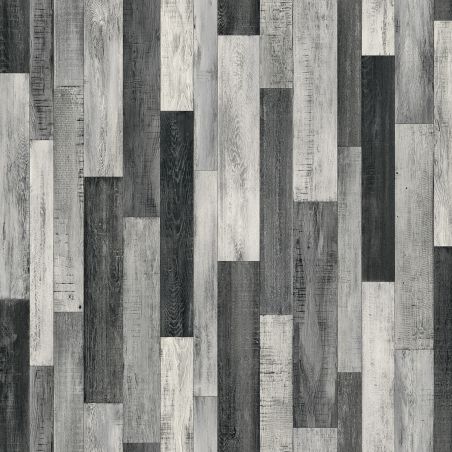 Sol Vinyle/PVC - 3m - Parquet gris anthracite et métalisé CUBAN OAK 909M - Prima Plaza par Beauflor