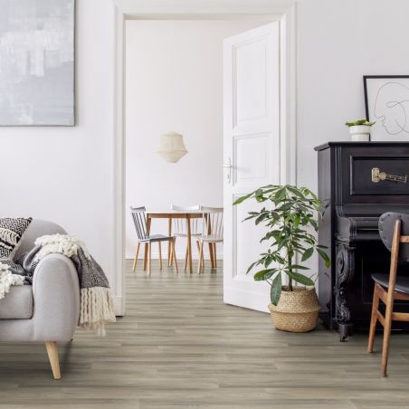 Sol Vinyle/PVC - 4m - Parquet beige gris EMPIRE BLOND - Booster par Gerflor