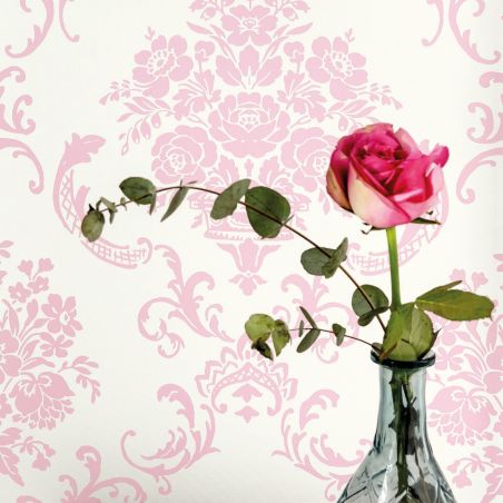 Papier peint Vinyle sur intissé floral rose ASHLEY ORNEMENT FLORAL ROSE - Ashley par Caselio - 69344003