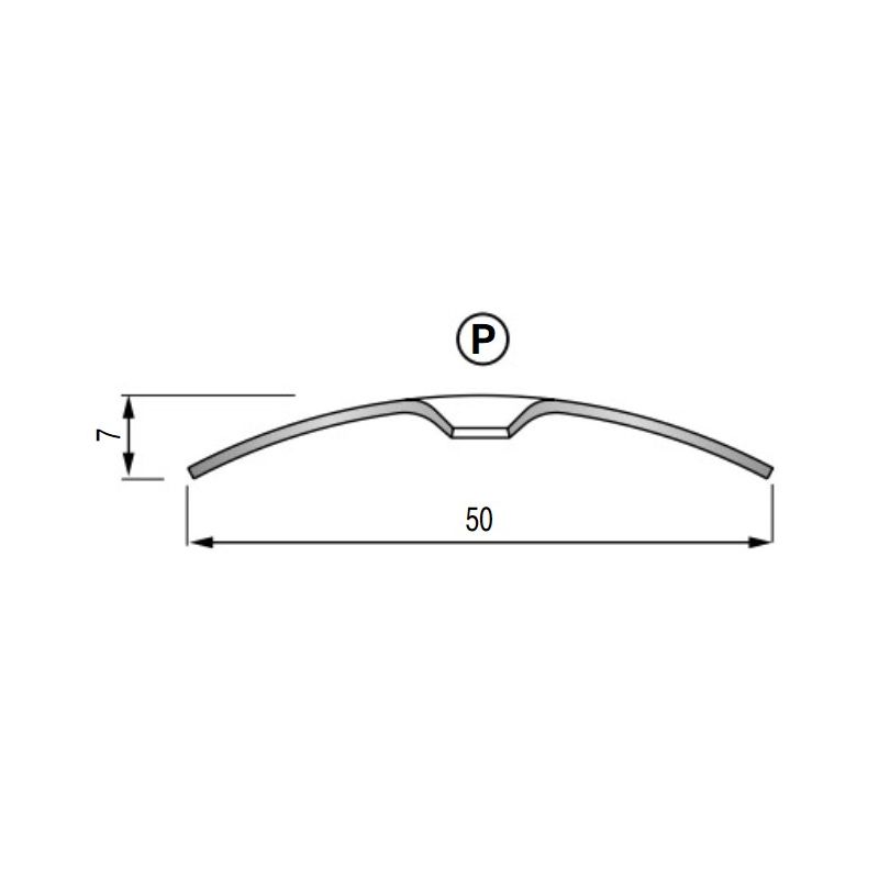 Seuil de porte à visser - 270cm x 50mm - Inox par Dinac