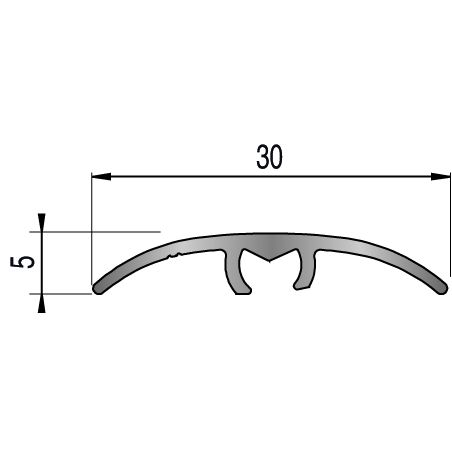 Seuil de porte invisible multi-niveaux - 83cm x 30mm - Alu naturel HARMONY par Dinac