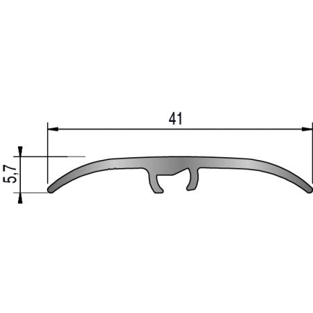 Seuil de porte invisible multi-niveaux - 93cm x 41mm - Ardoise foncé HARMONY par Dinac