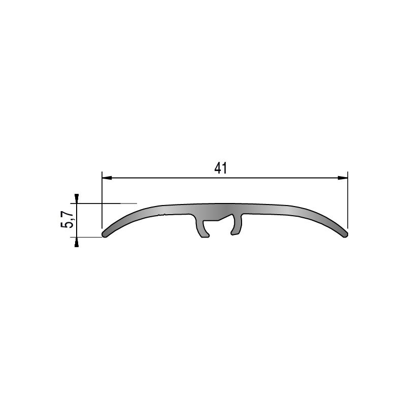 Seuil de porte invisible multi-niveaux - 93cm x 41mm - Chêne raboté blanc HARMONY par Dinac