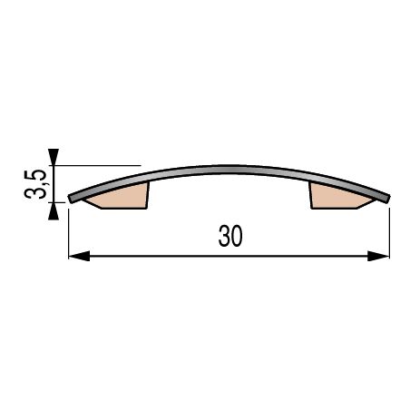 Seuil de porte adhésif - 83cm x 30mm - Laiton PRESTO par Dinac