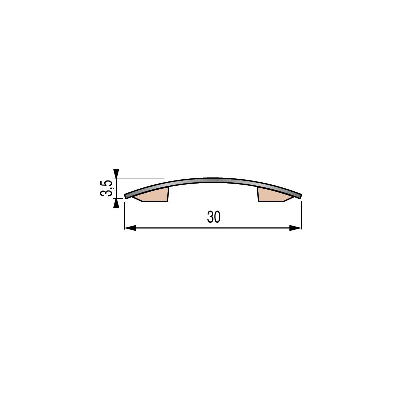 Seuil de porte adhésif - 93cm x 30mm - Laiton PRESTO par Dinac