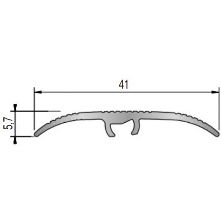 Seuil de porte invisible multi-niveaux strié - 270cm x 41mm - Alu naturel DINAFIX par Dinac