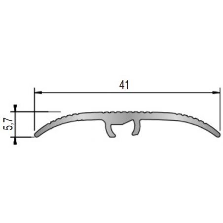 Seuil de porte multi-niveaux strié Dinac Dinafix - alu - 2700 MM x 41 MM