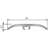 Seuil de porte invisible multi-niveaux strié - 270cm x 41mm - Alu naturel DINAFIX par Dinac