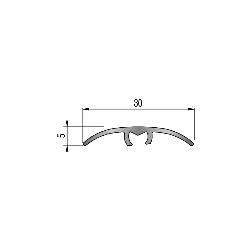 Seuil de porte invisible multi-niveaux - 270cm x 30mm - Or DINAFIX par Dinac