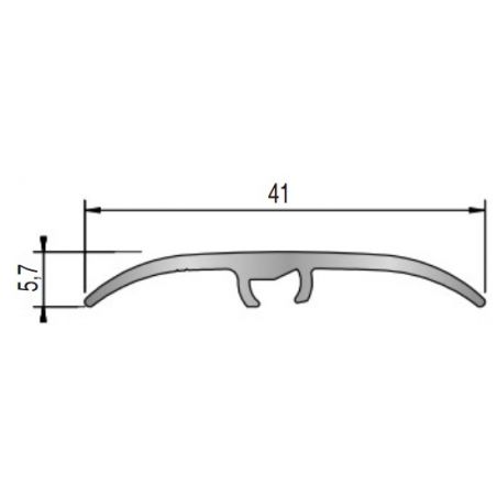 Seuil de porte invisible multi-niveaux - 270cm x 41mm - Pin fuméDINAFIX par Dinac