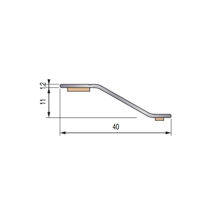 Seuil de porte adhésif - 270cm x 40mm x 11mm - Alu naturel DINADIFF par Dinac