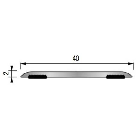 DINAC - Seuil de porte adhésif plat inox brossé 10/10 30x2700mm