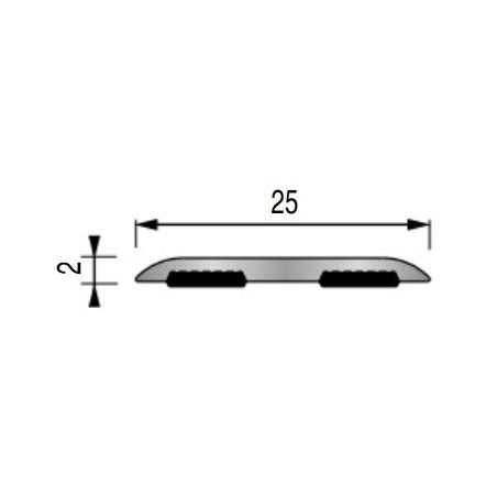 Seuil de porte adhésif butyle 270cm x 25mm alu anodisé Dinac