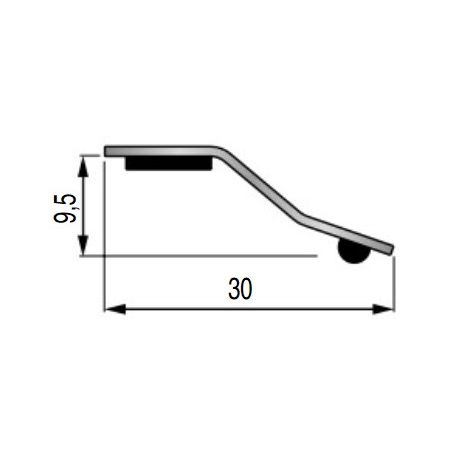 Seuil de porte adhésif butyle- 270cm x 30mm x 9,5mm - Inox par Dinac