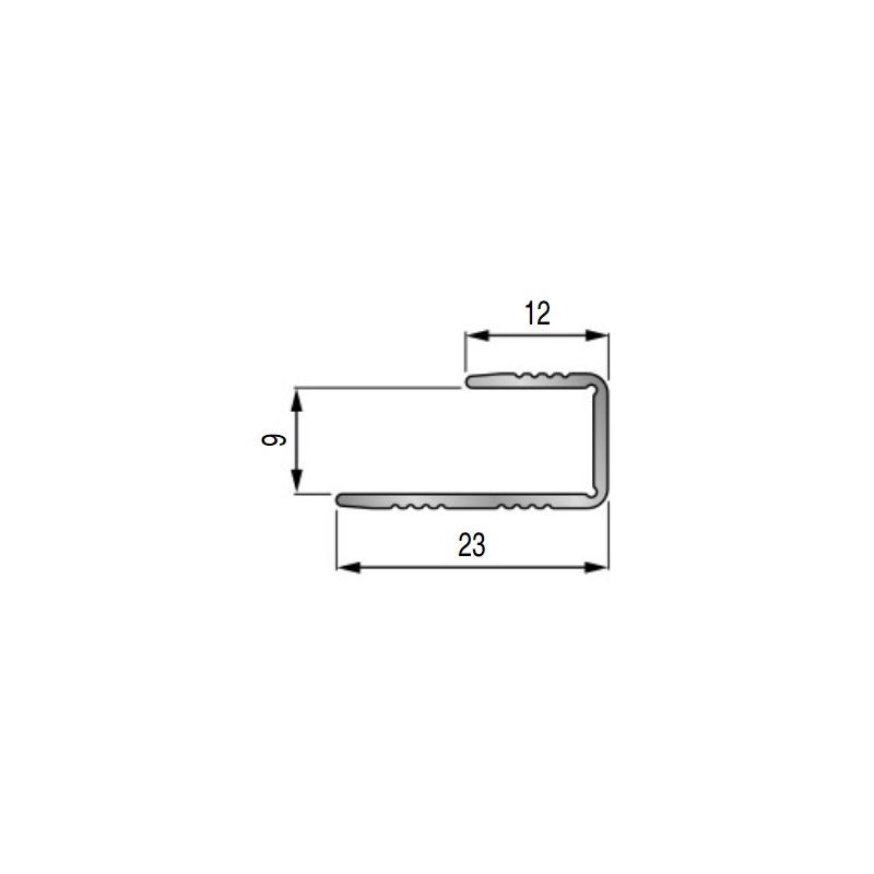 Profilé d'arrêt libre- 270cm x 23mm x 9mm - Alu naturel ARRET DE PARQUET par Dinac