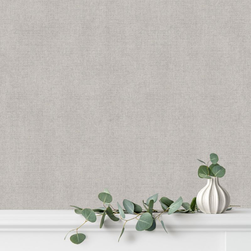 Papier peint vinyle sur intissé uni gris TISSAGE - Imprim'Luxe par Ugepa - M55129