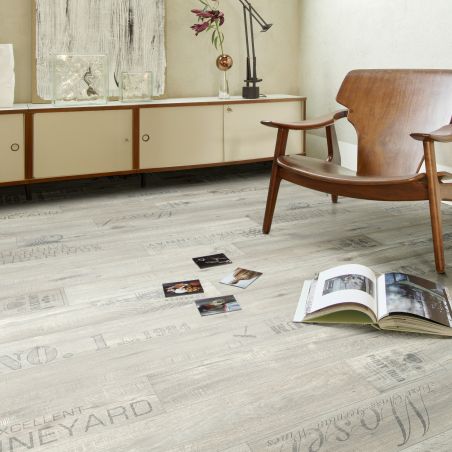 Sol Vinyle - 3m - parquet gris blanchi CHARDONNAY 406L Optima Trento par BEAUFLOR
