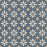 Sol Vinyle/PVC - 4m - carreaux de ciment bleu et beige SCOTTSDALE 712M - Optima Retro-tex par Beauflor