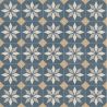 Sol Vinyle/PVC - 4m - carreaux de ciment bleu et beige SCOTTSDALE 712M - Optima Retro-tex par Beauflor