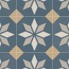Sol Vinyle/PVC - 4m - carreaux de ciment bleu et beige SCOTTSDALE 712M - Optima Retro-tex par Beauflor