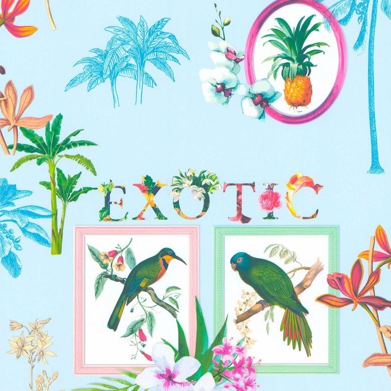 Papier peint vinyle sur intissé végétal vert EXOTIC PARROTS - Essentiels contemporain par Lutèce - 51174601