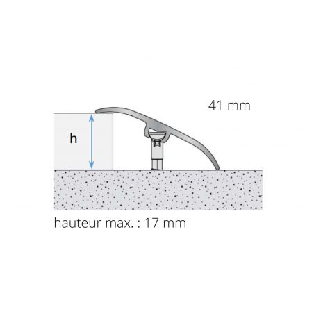 Seuil de porte invisible multi-niveaux - 93cm x 41mm - Kola HARMONY par Dinac